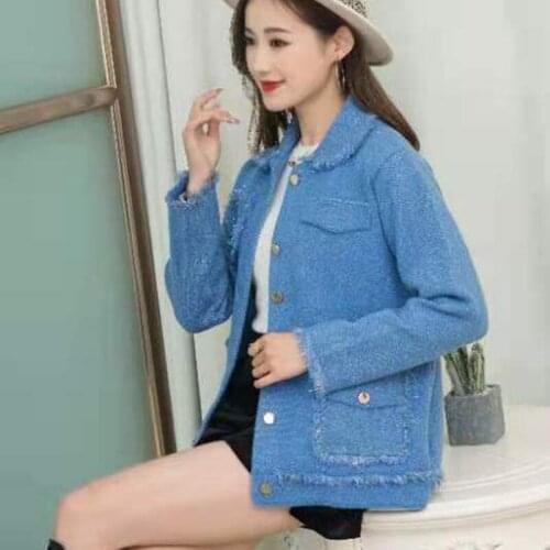 Knit Cardigan Women Autumn Winter Loose Warm Coat Female Fashion Elegant V-Neck Long Sleeve Sweater Streetwear Casual Top Jacket