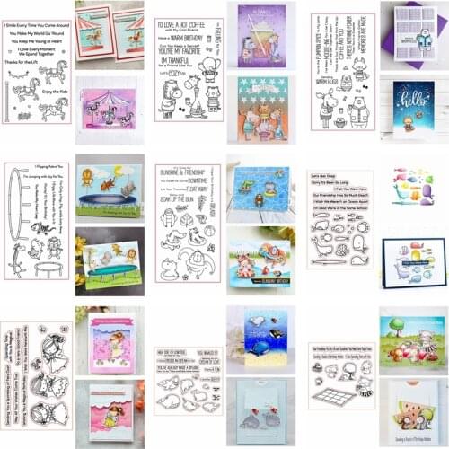 You Are My Sunshine Mixed Animals Flowers Leaves Clear Stamps DIY Scrapbooking Making Template 2020 07