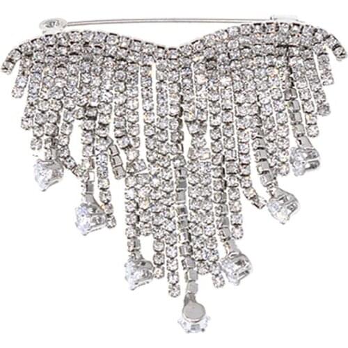 Womens Brooches Rhinestones Crystal Crown Large Heart Flowers Bridal Brooch Pin Wedding Fashion Jewelry Decoration broches