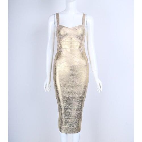 WillBeNice Gold Silver 2020 Plus Size Sexy Women Spaghetti Strap Bodycon Leather Bandage Dresses Woman Club Party Midi Vestido