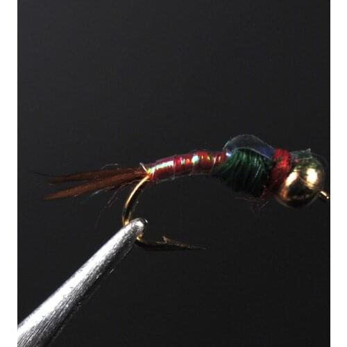 10pcs Beadhead Nymph Fly Trout Fly Fishing Baits Buzzers Trout Lures Dry Fly Fishing Trout Flies