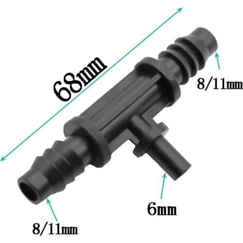 10pcs8 / 11mm Barbed Connector Reducing Tees And 6mm Fog Nozzle Interfaces With The Garden Hose Lawn Sprinkler Systems