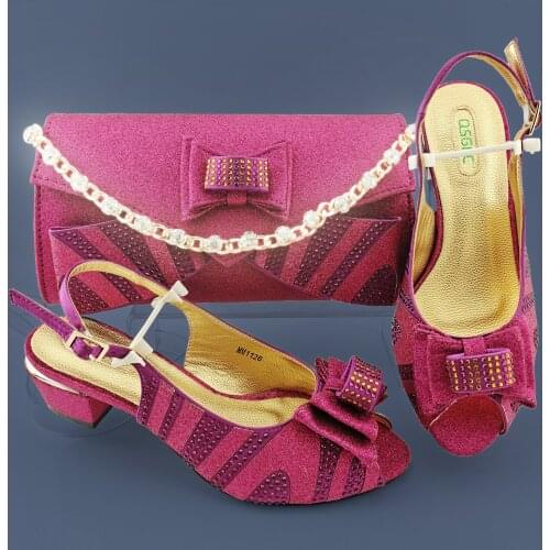 2020 New Design Dark Green Italian Women Shoes and Bag to Match African Style Matching Shoes and Bag Set for Party