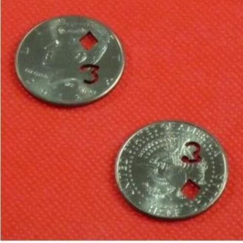 3 of Square Half Dollar,Brand Coin Magic Tricks Close Up Illusion Accessory Gimmick Props Magician Toys
