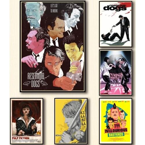 44 Designs Quentin Tarantino Movie Whitepaper Poster Painting Abstract Funny Fancy Wall Sticker for Coffee House Bar 2