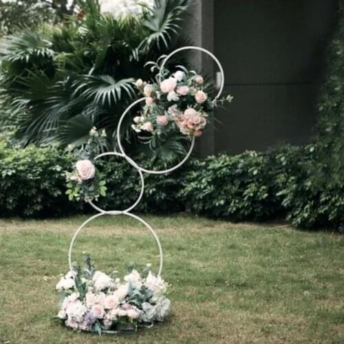 5 FT White Hoop Pilar Flower Stand , metal wedding arch table centerpiece