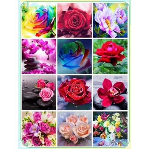 ARMYQZ Flower Diamond Painting 5D DIY Diamond Embroidery Kit Rhinestone Mosaic Cross Stitch Gift