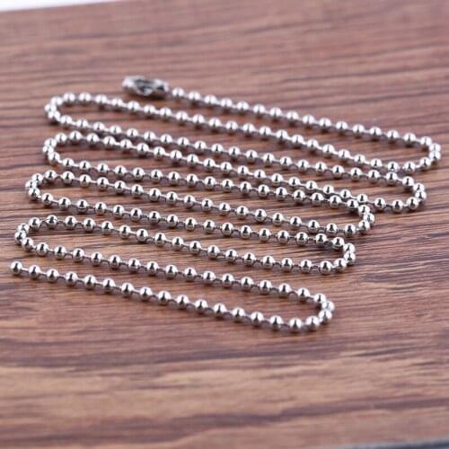 Onwear 5pcs/lot 1.5mm 2.0mm 2.4mm stainless steel ball chain diy necklace jewelry making chains 70cm 80cm long