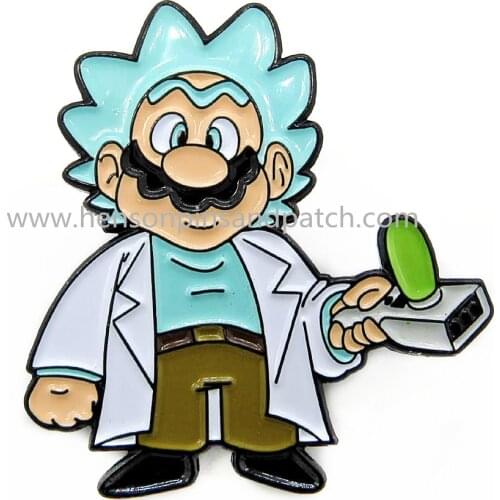 Zinc alloy dye black metal soft enamel Dr. Da Mu pins