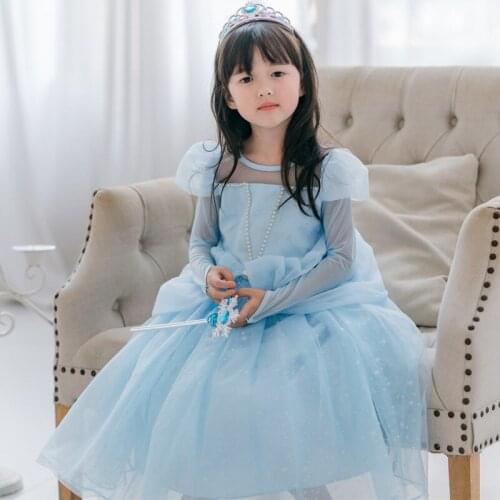 Disney Frozen Kids Dresses for Girls Elsa Costume Princess Dress Halloween Christmas Party Cosplay Childrens Clothing Elegant
