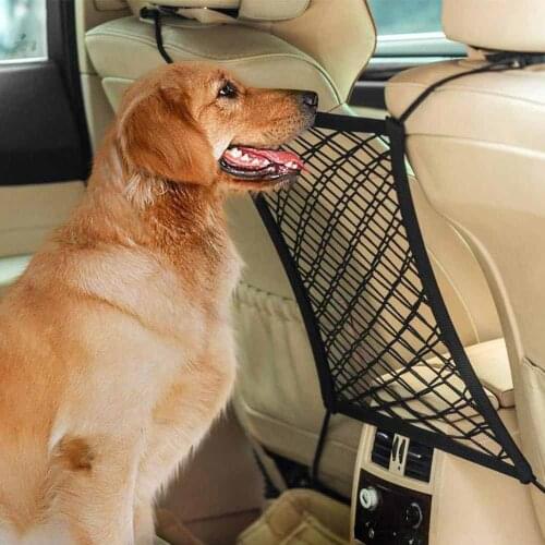 Pet Isolation Barrier Is Used for Car Rear Seat Isolation Net with Elastic Storage Mesh Bag To Prevent Interference with Driving