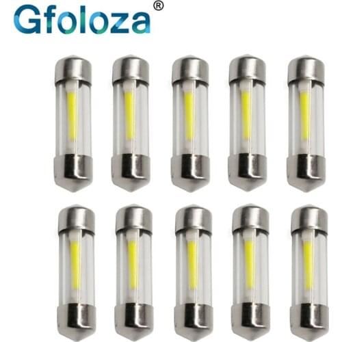 Gfoloza C5W Car Interior Dome Festoon Light Led 31/36/39/41mm C10W DC12V Pure White Car Reading License Plate Light Lamp 10pcs