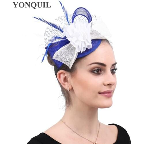 Women Ladies Party Church Fascinator Fashion Hat Hair Clip Veil Feather Hair Bands Hoop Headpiece Elegant Headbands Headwear