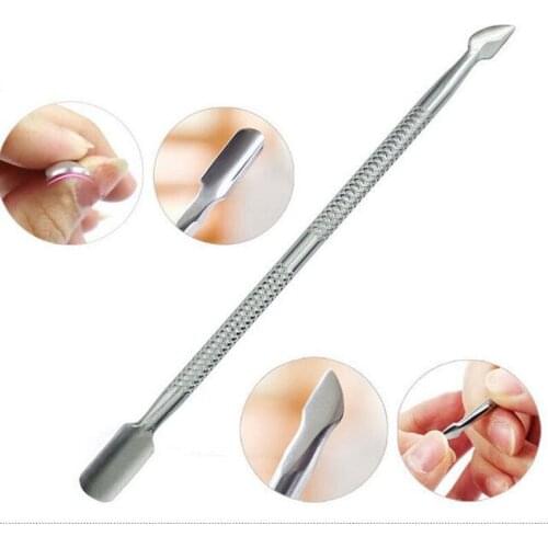 MEIKSAY Nail Art Tools Stainless Steel Essential Cuticle Spoon Pusher Pedicure Manicure Care Cleaner Nail Cuticle Pusher