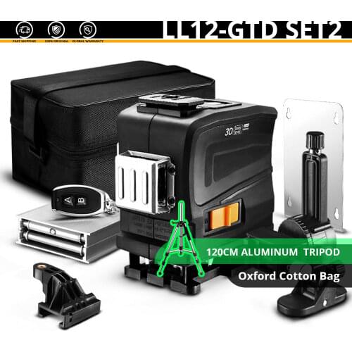 DEKO New 12 Lines 3D Green light Horizontal&Vertical Lines Laser Level with Remote Control,High-Precision, Self-Leveling, Indoor