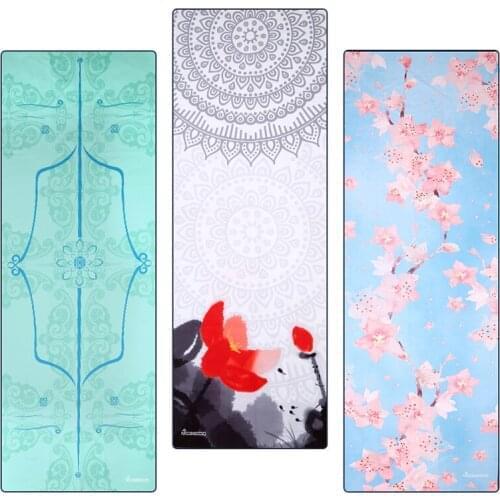 Hot Yoga Mat Towel 185*68 cm Printed Yoga Towel Non Slip Fitness Workout Mat Cover For Pilates Gym Yoga Blankets With Yoga Bag