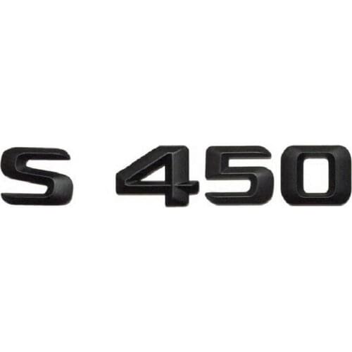 Matt Black " S 450 " Car Trunk Rear Letters Words Number Badge Emblem Decal Sticker for Mercedes Benz S Class S450