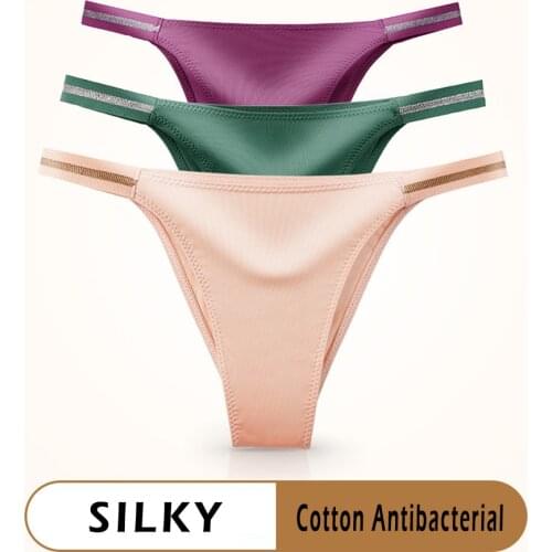 MCLAOSI Europe and United States sexy seamless underwear ice silk bikini hip-lifting panties comfortable cotton womens thong