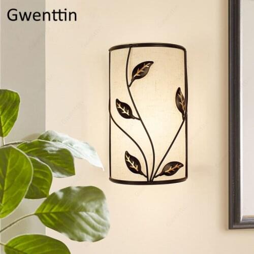 Retro Iron Leaf Wall Lamps Home Decor Wall Sconces for Bedside Aisle Bar Modern Led Lighting Fixtures Loft Industrial Luminarias