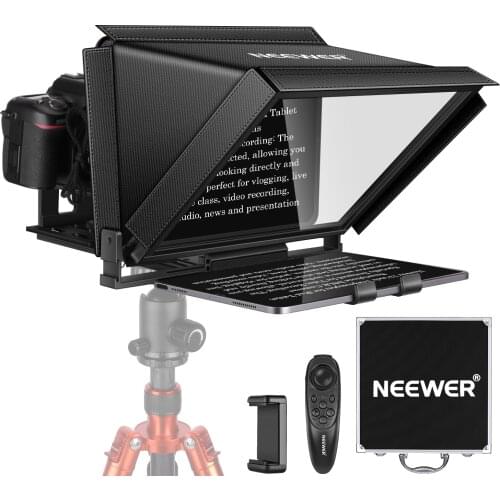 Neewer Teleprompter for iPad Tablet Smartphone DSLR Cameras with Remote Control For iOS/Android Online Teaching/Live Streaming