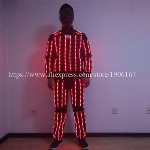 Wholesale new design RGB led costumes led robot colorful led suit performance dance show ballroom led cloth