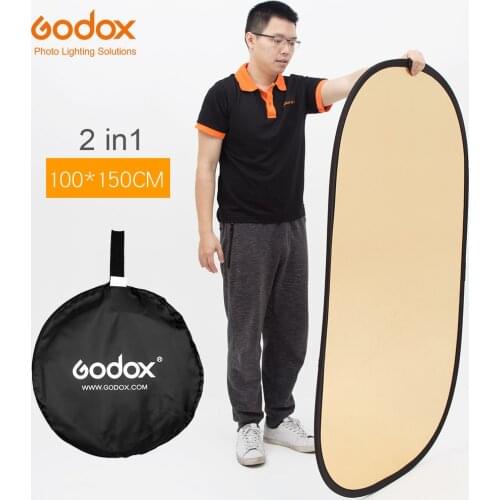Godox 2 in 1 100x150cm Portable Oval Multi-Disc Reflector,Collapsible Photography Studio Photo Camera Lighting Diffuser Reflecto
