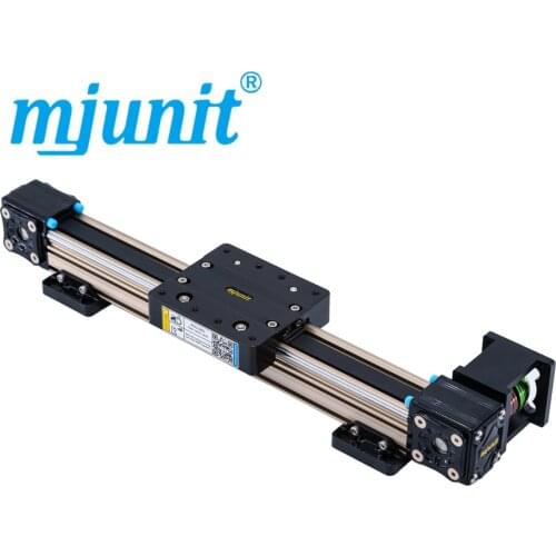 Mjunit precision belt slide linear guide working table, moving manipulator for automatic dual working positions marking machine