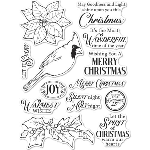 Spirit of Christmas Transparent Clear Silicone Stamp/Seal for DIY scrapbooking/photo album Decorative clear stamp sheets FXL0403