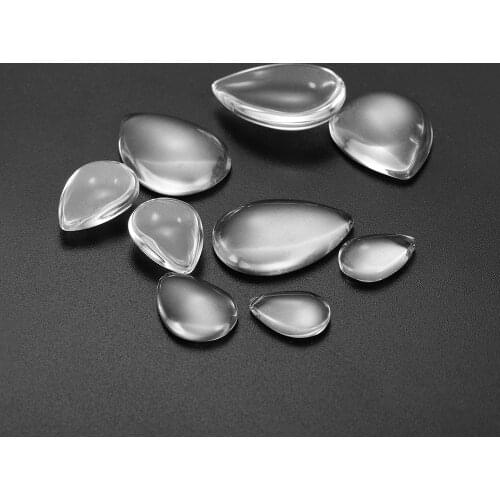 30pcs/Lot 3 Size Transparent Glass Cabochon Jewelry Findings Drops Shape Dome Cover For Diy Jewelry Making Supplies Accessories
