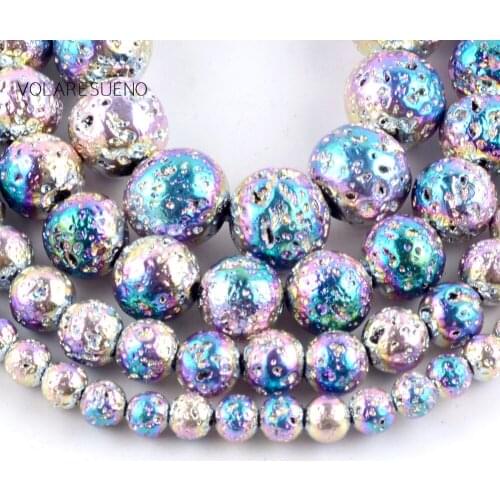 Rainbow Lave Hematite Stone Natural Round Loose Beads 15” Pick 6-10mm Spacer Beads For Charm Necklace Accessory Jewelry Making