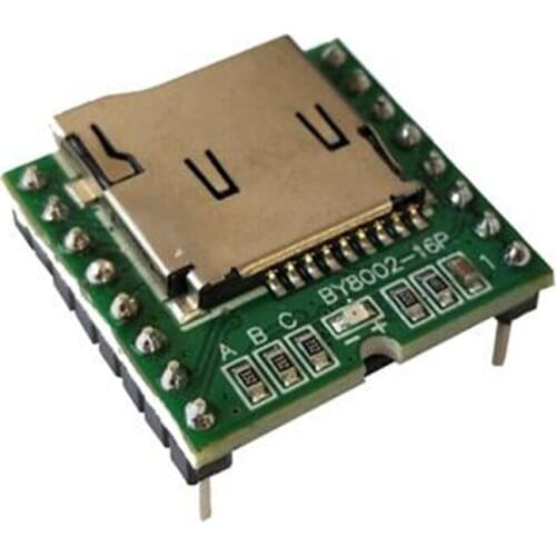 5pcs Serial control voice module amusement MP3 audio player board supports inserting TF Card BY8002-16P
