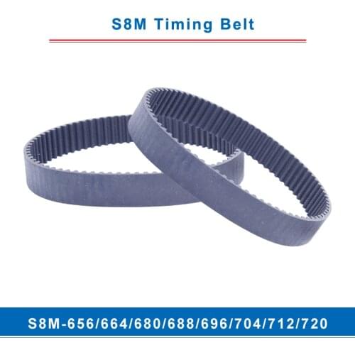 Timing belt S8M-656/664/680/688/696/704/712/720 teeth pitch 8 mm circular teeth belt width 20/25/30/40 mm for 8M timing pulley