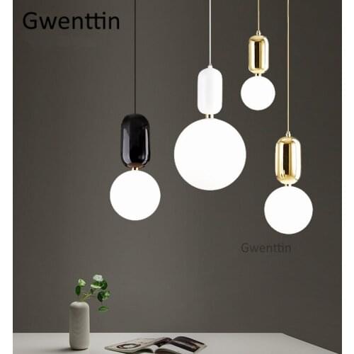 Modern Glass Ball Pendant Light Fixtures Nordic Gold Led Hanging Lamp Living Room Bedroom Suspension Luminaire Home Loft Decor