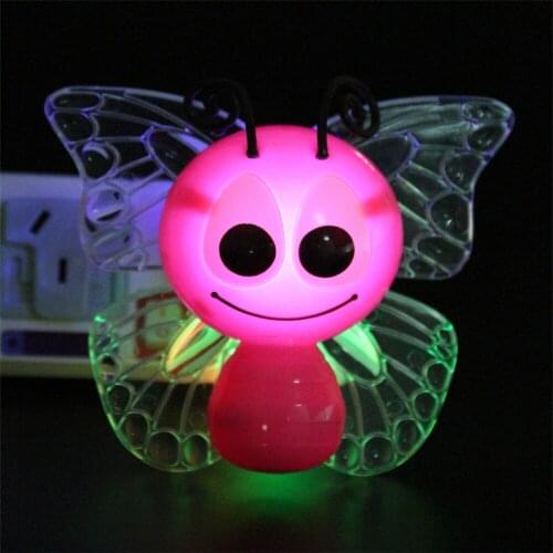 LED Colorful Wall Night Light Decoration RGB Led Night Lamp Little Bee & Butterfly Children Lamps For Home Decor& Birthday Gift