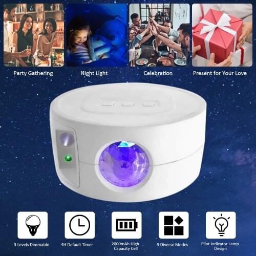 9 Colors Projector Light LED Nebula Cloud Night Light Ocean Waving Light Starry Sky Projector Room Decor Lamp for Kids Adults