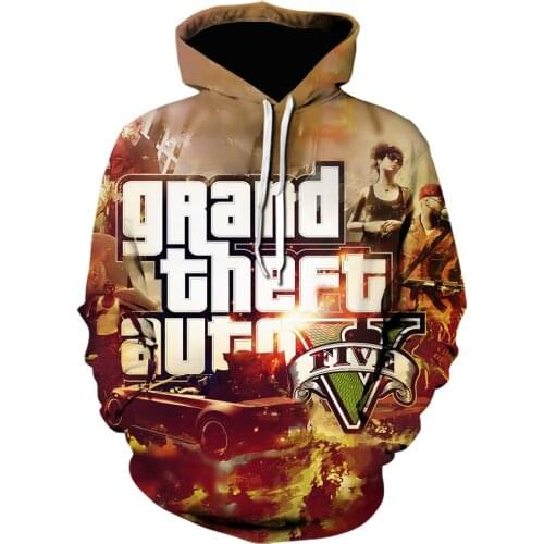 New Style 3D Printed Unisex Harajuku anime clothes Grand Theft Auto Sweatshirts Hoodie Fashion tops streetwear Casual Pullover