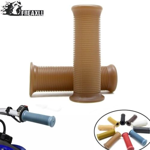 Universal left 25mm and right 28mm Retro Rubber Handlebar Hand Grip For BMW NINE T Suzuki Intruder 800 Aprilia RSV 4 Burgman