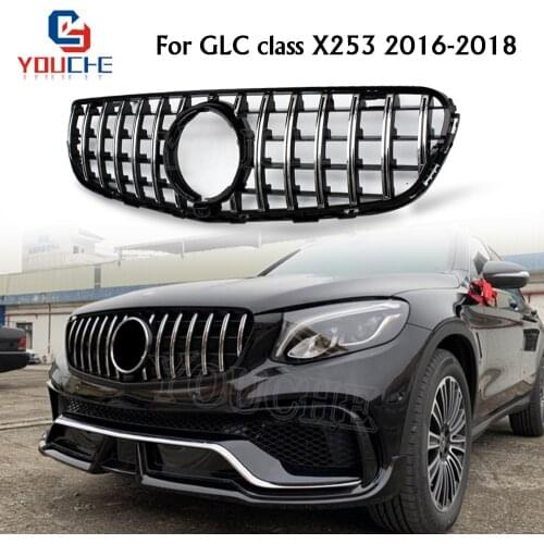 X253 AMG Style Grill GT R ABS Front Grille Mesh For Mercedes GLC W253 X253 2016 - 2018 GLC300 GLC350 GLC200 GLC250 GLC43