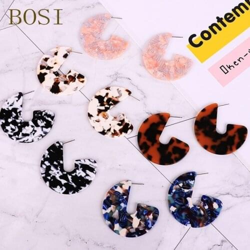 New Acrylic Earrings Boho Fashion For Women Round Dangle Drop Earings Big Green Accessories Geometric Luxury Trendy Acetate CC