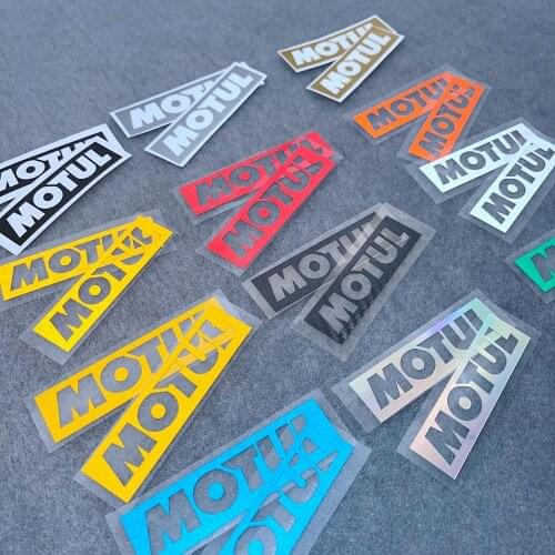 1 Pair Of DIY Reflective Motorcycle Stickers Decorative Fuel Tank Motor Side Car Damping Stickers Logo Pad Fairing Racing MOTUL