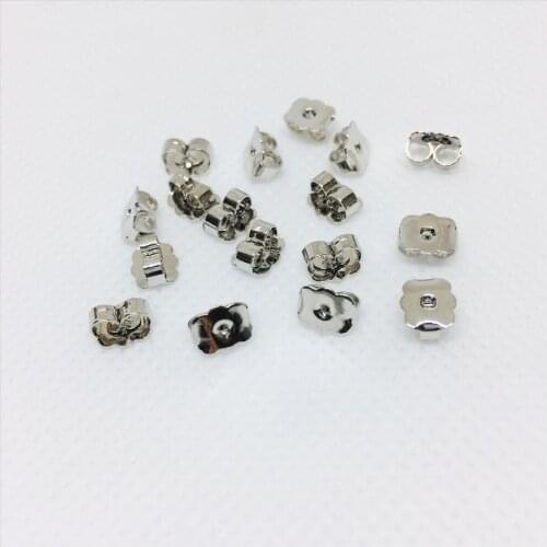 100Pcs Diy Accessories of Gold Color Preserving Butterfly Earplugs Ear Wall Thickening Square Not Loose Stud Earrings