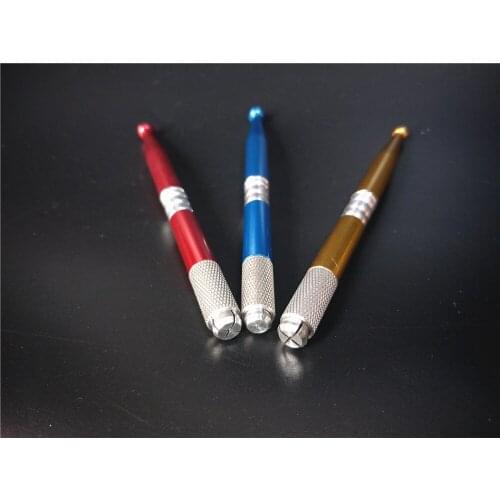 100pcs Microblading Pen Cosmetic Microblade Tattoo Pen Manual Permanent Makeup Pen for 3D Eyebrow Eyeliner Lip Needle