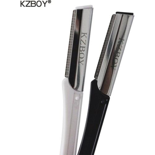 KZBOY 100PCS Stainless Steel Sharp Eyebrow Razors for Brow Trimmer Eyebrow knife Multicolor