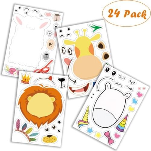 12/24 pcs/box Creative Cute kids boy animals DIY Paper Sticker Decoration Diary Stickers Scrapbooking Stationery School Supplies