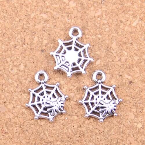 28pcs Charms spider cobweb 17x14mm Antique Pendants,Vintage Tibetan Silver Jewelry,DIY for bracelet necklace