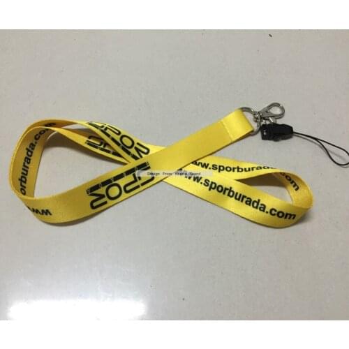 15MM width cheap lanyards,sublimation polyester print on both side cheap neck yellow strap lanyards for USB/cellphone/MP3