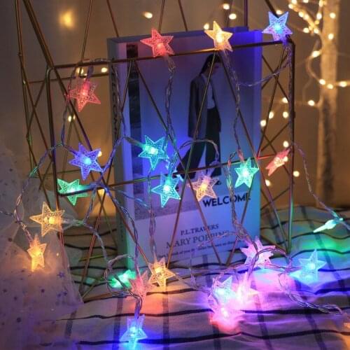 20/10 Led Star Snowflake String Lights Christmas Home Outdoor Decorations Fairy Lights Garland Battery Light Wedding Patio Decor