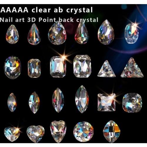 20p AB crystal Nail Rhinestones pointback glitter glass stone Nail Art Decorations manicure diamond jewelry ornament accessories