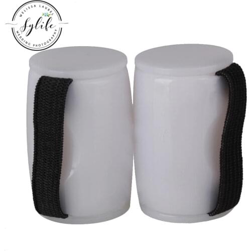 2xUkulele Guitar Plastic Finger Rhythm Sand Shaker Ring White Curved Cylindrical