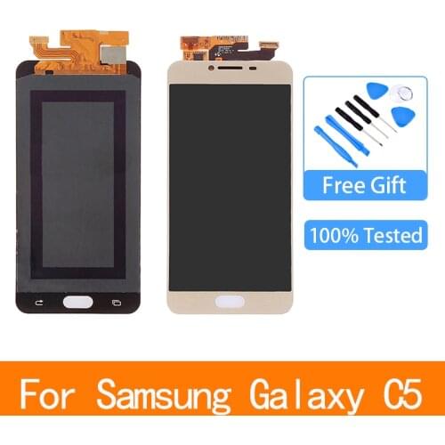 5.2'' Original Amoled Display for Samsung Galaxy C5 C5000 SM-C5000 Full LCD Touch Screen Digitizer Assembly Repair Parts